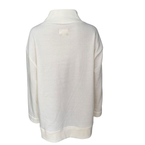 Anthropologie MAEVE Funnel Mock Neck Tunic Pullover Sweater Cream oversized Sz S - Picture 5 of 9